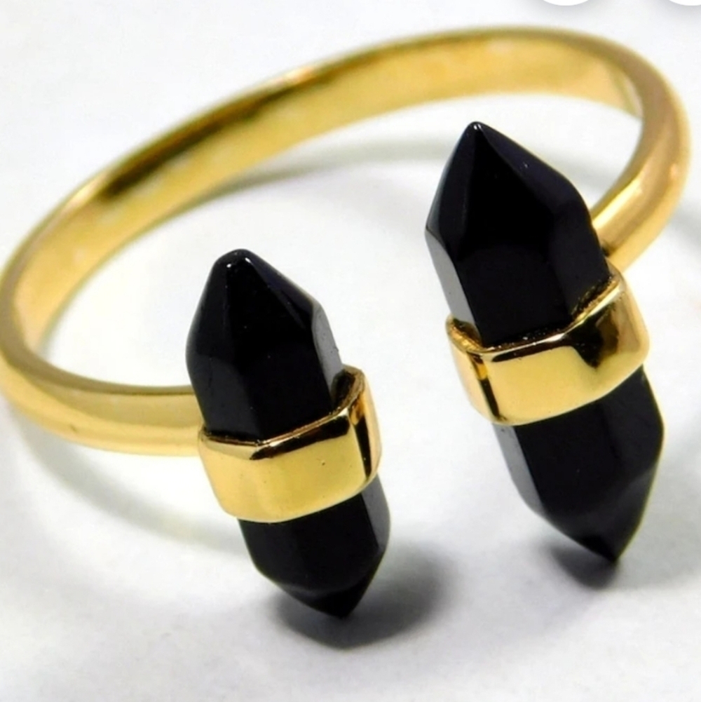 Genuine Gemstone Front Open bracelet,Pencil Bar, gold plated